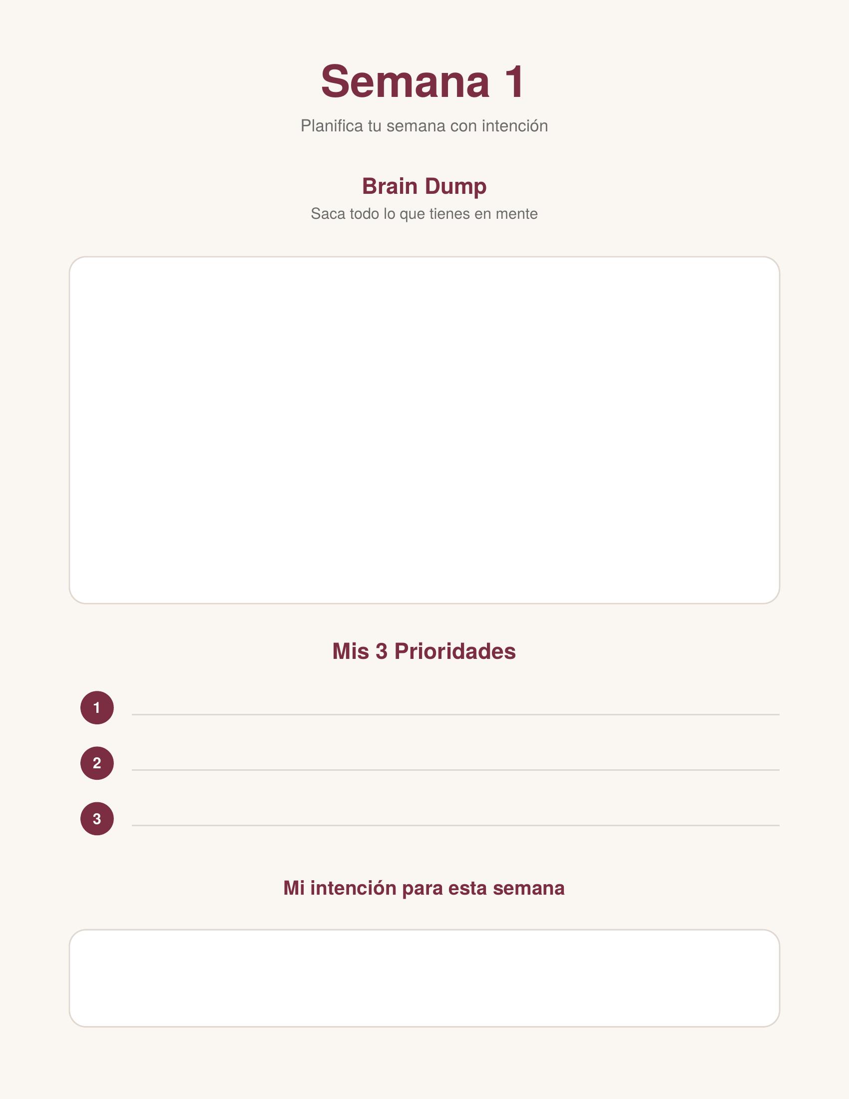 Alineada Planner — Planificación semanal