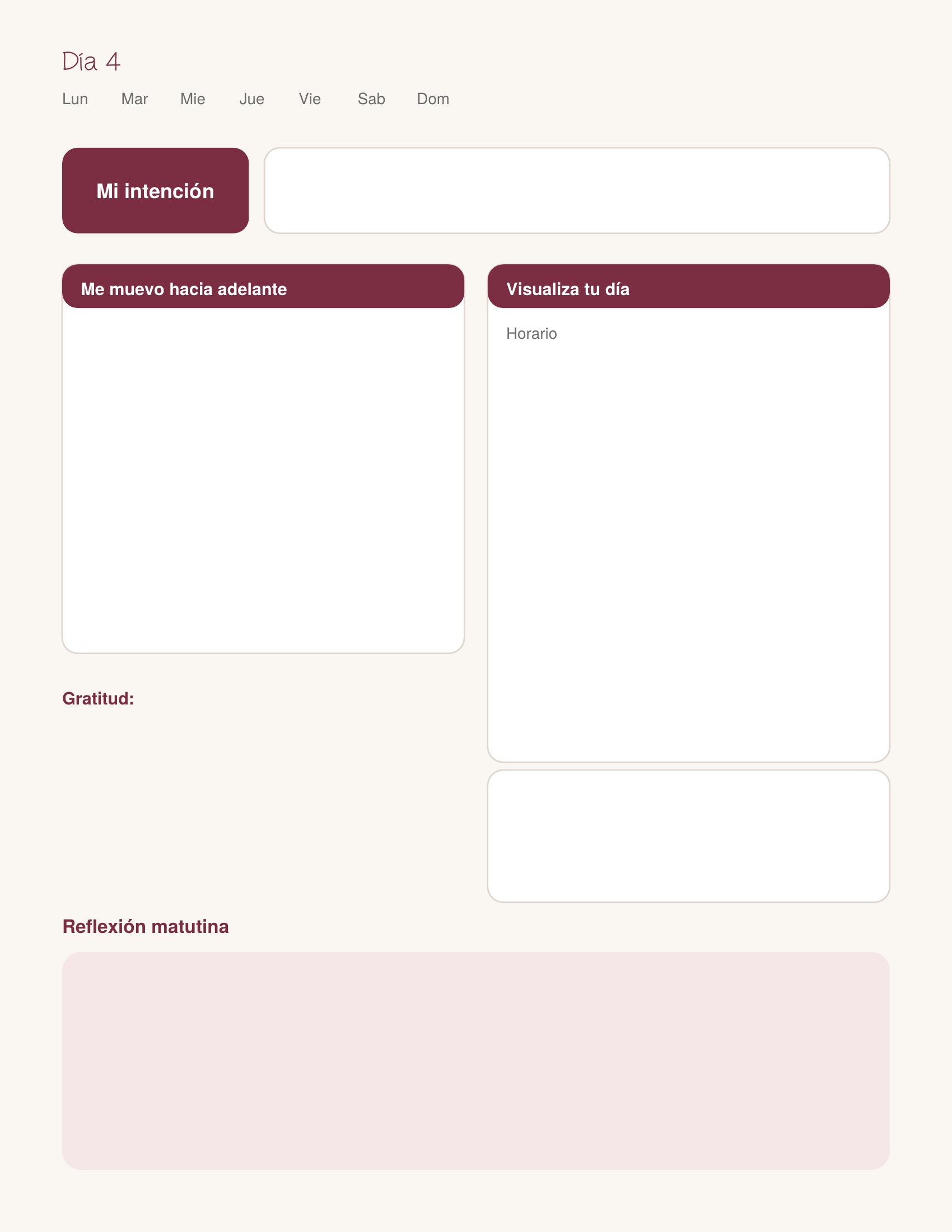 Alineada Planner — Página diaria